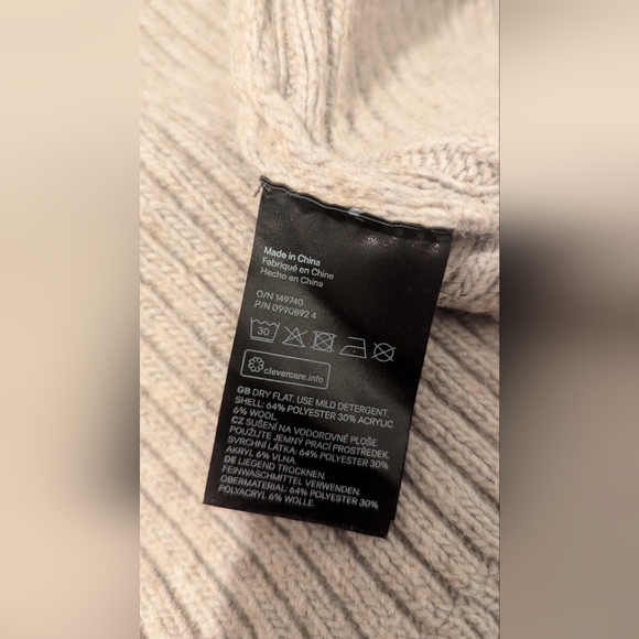H&M Beige Rib-knit cardigan - Picture 4 of 7